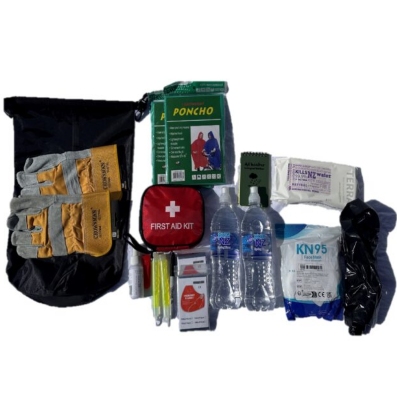 Emergency items in a 2 person dry bag