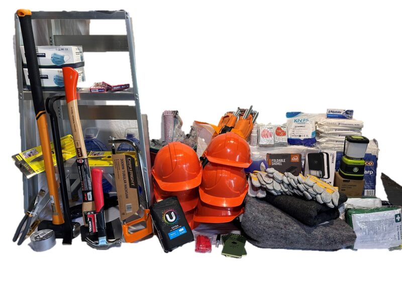 Displays the survival items for a civil defense cabinet