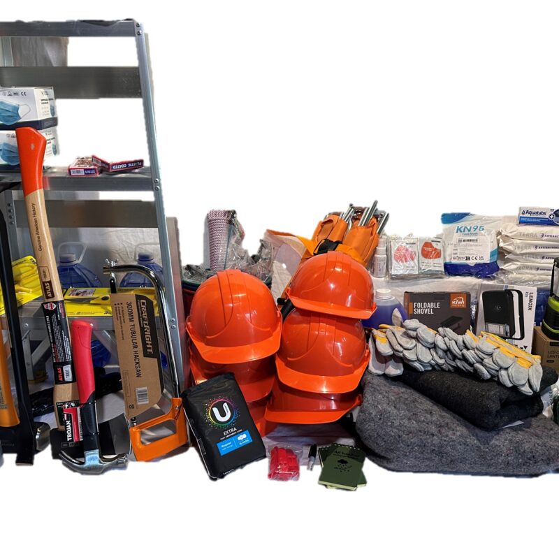 Displays the survival items for a civil defense cabinet