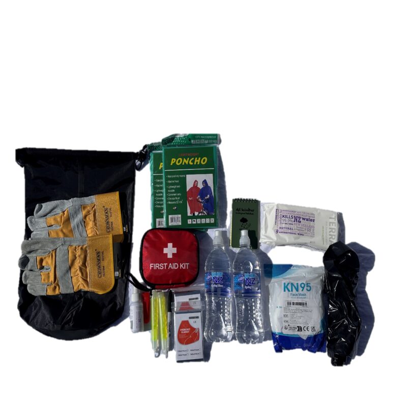 Emergency items in a 2 person dry bag